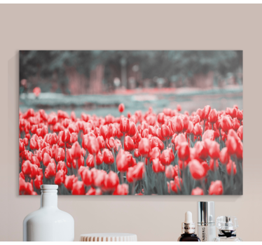 Tableau fleurs et plantes champ de tulipes éclatantes - TenStickers