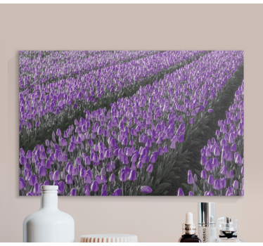 Tableau fleurs et plantes champ de tulipes violettes - TenStickers