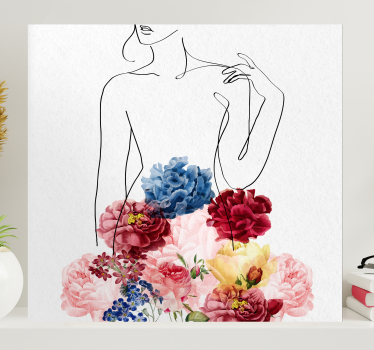Tableau fleurs et plantes conception de silhouette florale - TenStickers