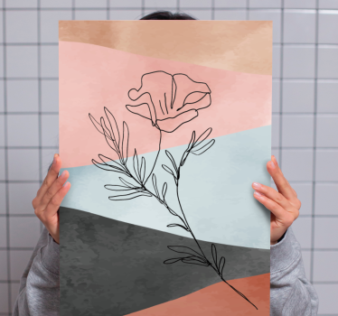 Tableau fleurs et plantes croquis de fleurs abstrait - TenStickers