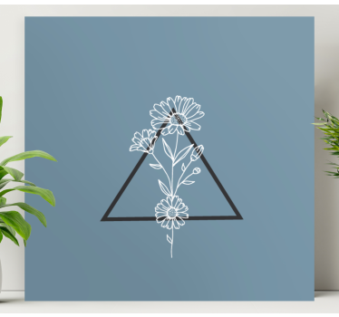 Tableau fleurs et plantes design triangle floral - TenStickers