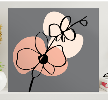 Tableau fleurs et plantes formes florales abstraites - TenStickers