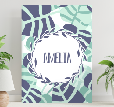 Tableau fleurs et plantes motif de feuilles personnalisé - TenStickers