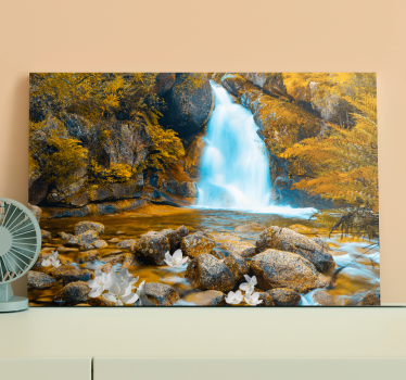 Tableau fleurs et plantes paysage de cascade serein - TenStickers