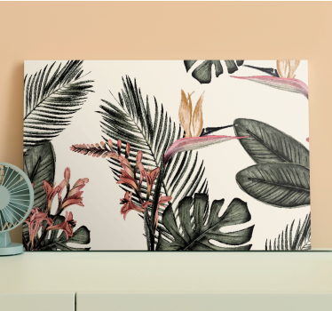 Tableau fleurs et plantes scène florale tropicale - TenStickers