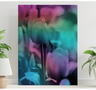 Tableau fleurs et plantes silhouette florale douce - TenStickers