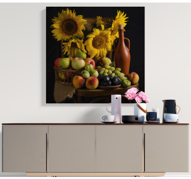 Tableau fleurs et plantes tournesols et fruits - TenStickers