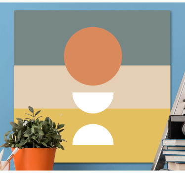 Tableau géométrique rayures colorées et cercles - TenStickers