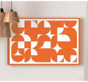 Tableau forme géométrique sticker d'art abstrait orange - TenStickers