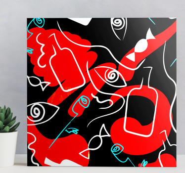 Tableau fruits formes de fruits abstraites - TenStickers