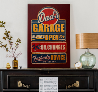 Tableau garage panneau publicitaire vintage - TenStickers