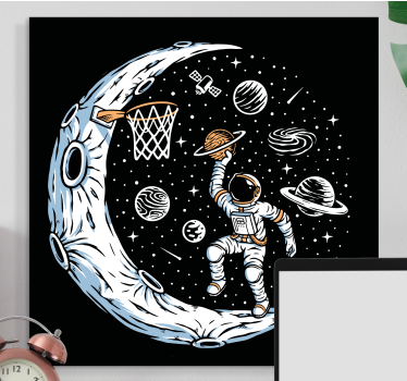 Cadre jeux vidéo dunk de basket lunaire - TenStickers