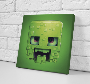 Tableau jeux vidéo personnage cubique effrayant - TenStickers