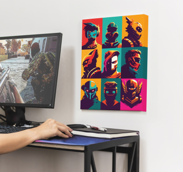 Tableau jeux vidéo personnages épiques pop art - TenStickers