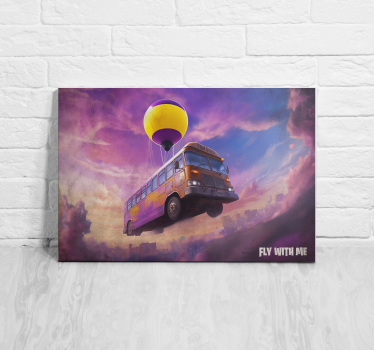 Tableau jeux vidéo scène de bus volant - TenStickers