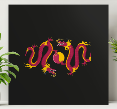 Tableau libellule danse du dragon de feu - TenStickers