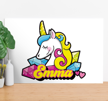 Tableau licorne avec des gemmes - TenStickers