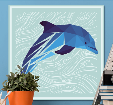 Tableau moderne Éclaboussure de dauphin stylisée - TenStickers