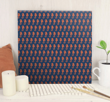 Tableau moderne motif répétitif hippocampe - TenStickers