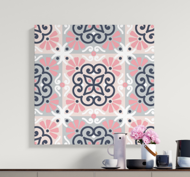 Tableau moderne motifs floraux géométriques - TenStickers