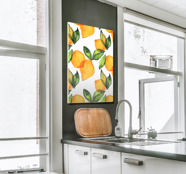 Tableau motif citrons style méditerranéen - TenStickers