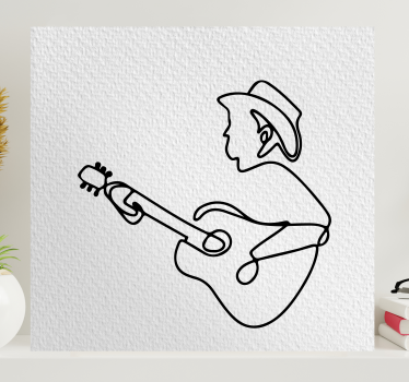 Tableau musique cowboy guitariste - TenStickers