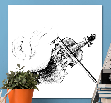 Tableau musique violoniste jouant une mélodie - TenStickers