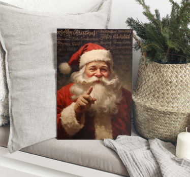Tableau de noël portrait du père noël - TenStickers