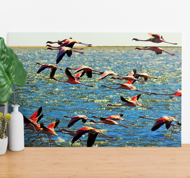 Tableau oiseaux flamants en vol - TenStickers