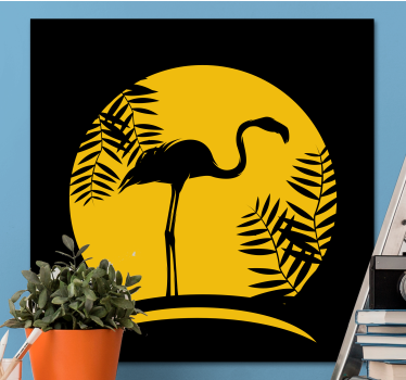 Tableau oiseaux silhouette de flamant Élégant - TenStickers