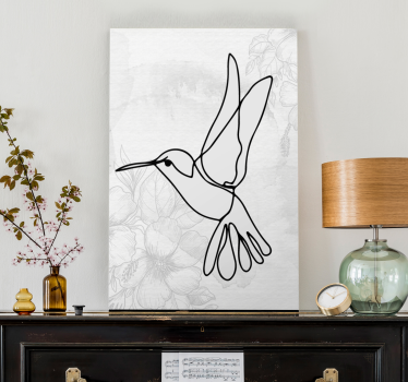 Tableau oiseaux silhouette élégante de colibri - TenStickers