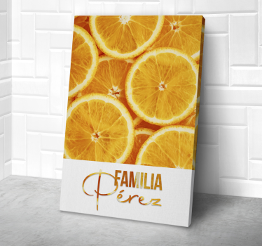 Tableau oranges nom de famille personnalisable - TenStickers