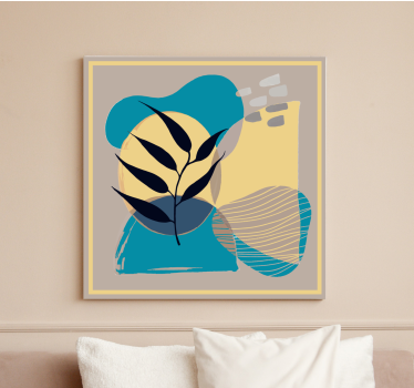 Tableau ornemental formes de feuilles abstraites - TenStickers