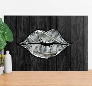 Tableau ornemental lèvres avec de l'argent - TenStickers