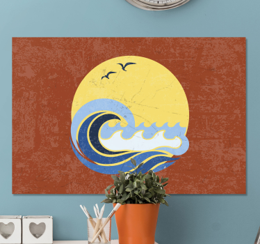Tableau paysage mer Soleil, plage et vague - TenStickers