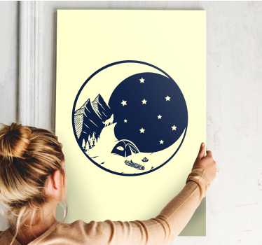 Tableau paysages camping sous les étoiles - TenStickers