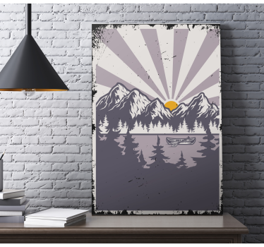 Tableau paysages coucher de soleil en montagne - TenStickers