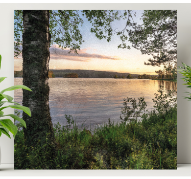 Tableau paysages coucher de soleil sur lac paisible - TenStickers