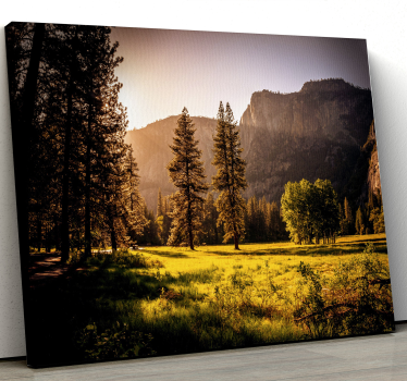 Tableau paysages forêt ensoleillée dorée - TenStickers
