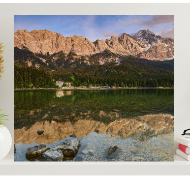 Tableau paysages reflet de montagne sur lac - TenStickers