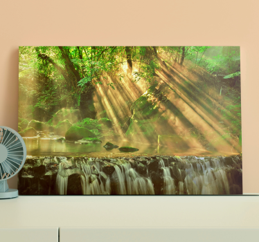 Tableau paysages ruisseau ensoleillé en forêt - TenStickers