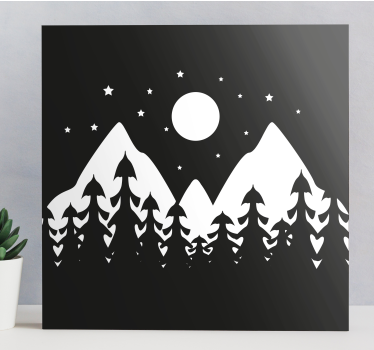 Tableau paysages scène de forêt montagneuse - TenStickers