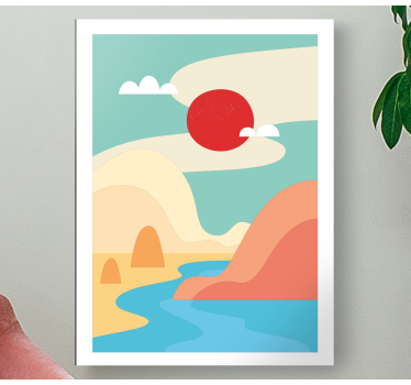 Tableau paysages scène de nature abstraite - TenStickers