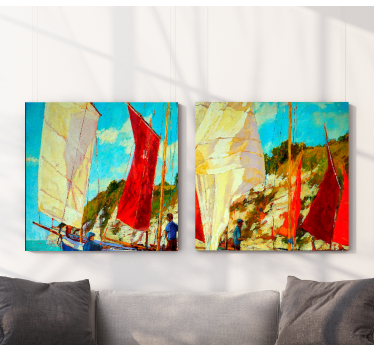 Tableau paysages scène de voiliers - TenStickers