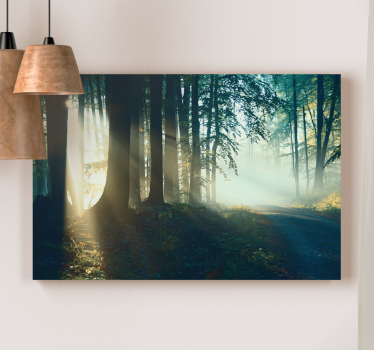 Tableau paysages sentier bois brumeux - TenStickers