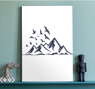 Tableau paysages silhouette de montagnes - TenStickers
