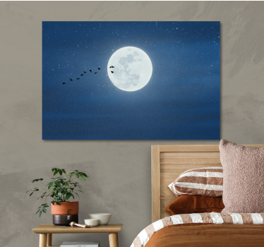 Tableau paysages vol au clair de lune - TenStickers
