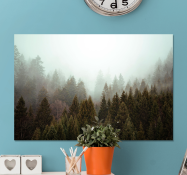 Tableau paysages vue sur la forêt brumeuse - TenStickers