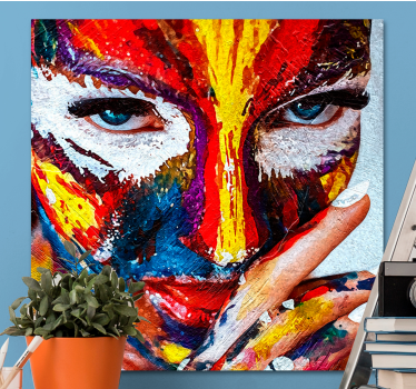 Tableau personnage art de visage coloré - TenStickers