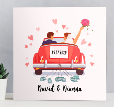 Tableau personnage couple fraîchement marié - TenStickers